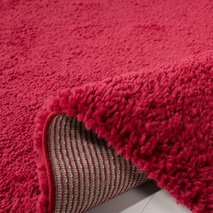 Safavieh Shag Rug for Living Room, Dining Room, Bedroom - August Shag Collection, Short Pile, in Red, 90 x 90 cm