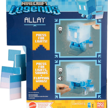 Mattel Minecraft Plush Allay with Lights, Sounds & Posable Wings, Includes Lamp Feature, Collectible Toy Inspired by The Video Game Character