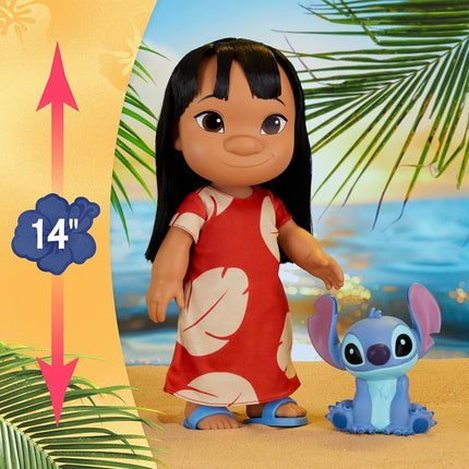 Disney Lilo & Stitch 14-inch Poseable Lilo Doll with 5-inch Stitch Figure,