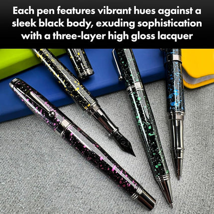 Monteverde Invincia Vega Starlight Purple Fountain Pen - Broad Nib, Artistic Design, Premium Writing Instrument