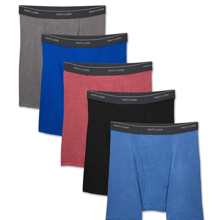 Fruit of the Loom Mens 5-Pack No Ride Up Boxer Bri
