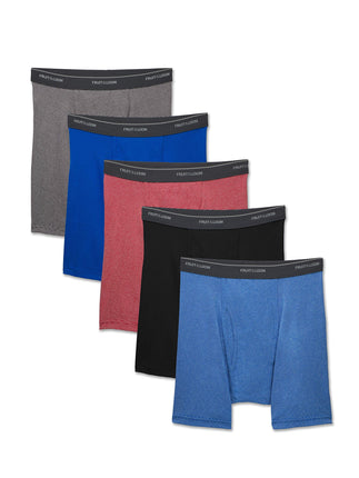 Fruit of the Loom Mens 5-Pack No Ride Up Boxer Bri