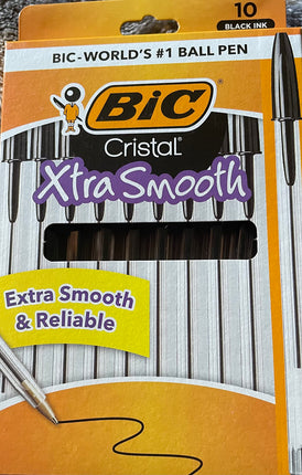Cristal Xtra Smooth Pens 10/Pkg-Black