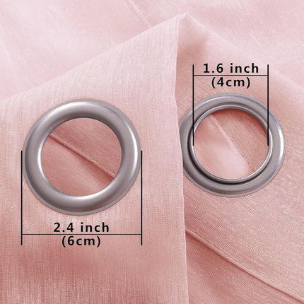 KOUFALL Blush Curtains 2 Panels,Dusty Pink Sheer Grommet Pastel Curtains for Teen Girls Bedroom Toddler,96 Inches Long 2 Panels Set
