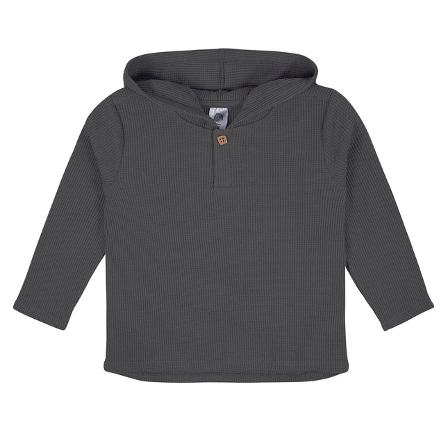 Gerber baby-boys Toddler 2-piece Waffle Hooded Top & Jogger Set, Grey, 18 Months