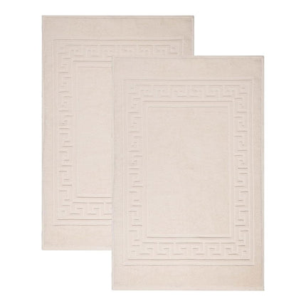 Tapis de bain Superior MAT IV, 100 % coton peigné de première qualité à fibres longues, lot de 2 tapis de bain, couleur ivoire