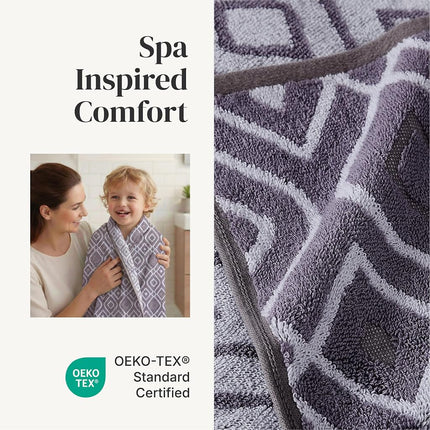 Amrapur Pacific Coast Textiles 6 Pc Yarn Dyed Towel Oxford Gray Lavender, 6-Piece