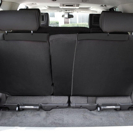 FH GROUP Back Seat Cloth Car Seat Cover - Universal Fit Rear Seat Covers for Cars with Rear Split Bench, Car Interior Accessories for SUV, Sedan, Van, Black