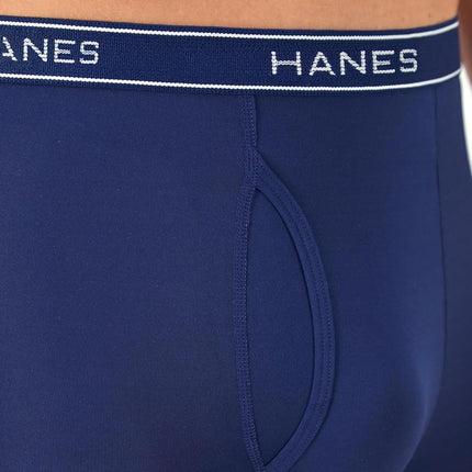 Hanes Men's Value Performance Stretch Boxer Brief Underwear, Moisture-Wicking, 6-Pack, Black/Blue/Grey, M (Pack of 6)
