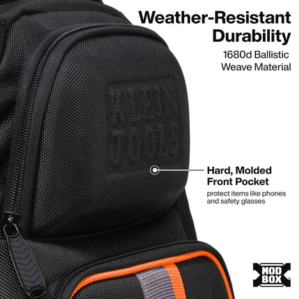 Klein Tools 62201MB MODbox Electrician's Tool Backpack, Customizable Mobile Workstation with 32 Pockets for Maximum Tool Storage