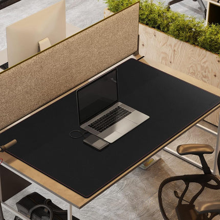 ZORESYN Leather Desk Pad (120 x 80cm) - PU Leather Desk Mat with Non-Slip Base - Lrge Gaming Mouse Pad Waterproof Table Mat Desktop Writing Pad Mouse Mat (Black)