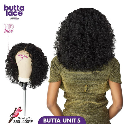 Sensationnel Butta lace front wigs - butta unit 5 glueless extra wide 5 inch deep part synthetic wig preplucked hairline hd lace with babyhair - Butta unit 5 (1B OFFBLACK)