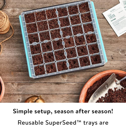 Burpee SuperSeed Seed Starting Tray | 36 Cell Reusable Seed Starter Tray | for Starting Vegetable, Flower & Herb Seeds | Indoor Grow Kit for Plant Seedlings | for Germination Success