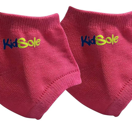 KidSole Gel Heel Strap for Kids with Heel Sensitivity from Severs Disease, Plantar Fasciitis. (Black) (Kids Size 1-6, Pink)