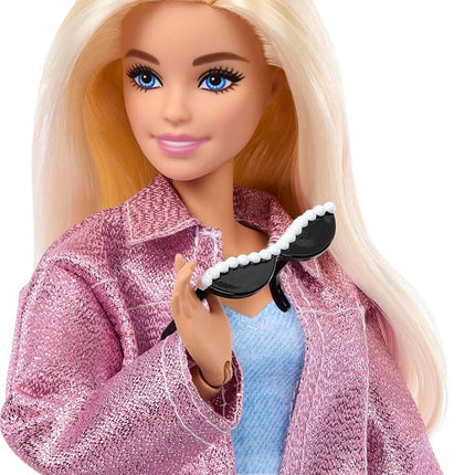 Barbie Deluxe Style Doll in Metallic Pink Barbiecore Skirt and Jacket