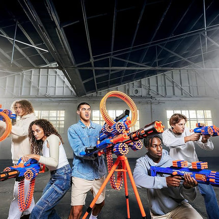 XSHOT Insanity Motorized Rage Fire by ZURU with 72 Darts, Air Pocket Technology Darts and Dart Storage, Motorized Blasting Power, Auto Feeding Belt, Tripod and Scope, Outdoor Toy