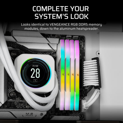 CORSAIR VENGEANCE RGB DDR5 Light Enhancement Kit (No Physical Memory) � White
