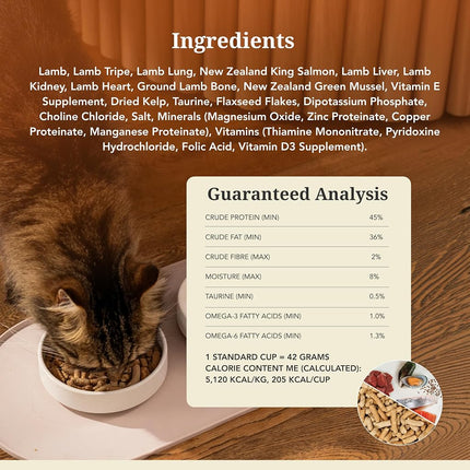 Feline Natural Lamb and King Salmon Freeze-Dried Cat Food, Grain-Free, 320g