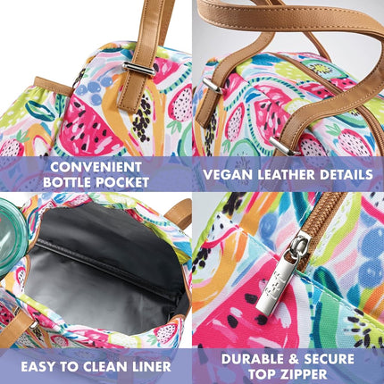 Fit+Fresh Laketown Adult Insulated Lunch Bag for Women and Men - Cute Small Lunchbox Tote for Work and School