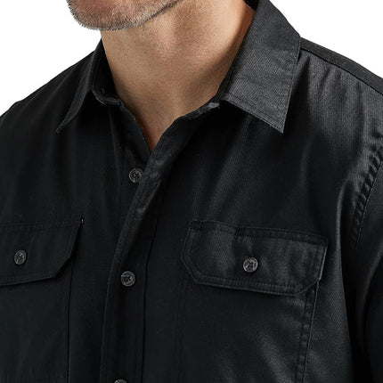 Wrangler Authentics Men's Long Sleeve Classic Woven Shirt, Black, XL