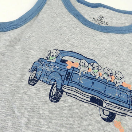 HonestBaby Camisetas sin mangas de algodón 100% orgánico unisex para bebés y niños pequeños, a rayas Drifting Sage, 0-3 meses