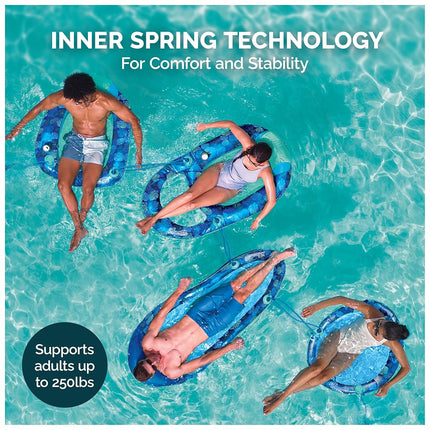 Swimways Elite Spring Float Hammock Pool Lounger, Inflatable Pool Floats Adult with Fast Inflation, Pool Hammock for Adults up to 250 lbs