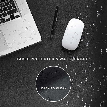 ZORESYN Desk Pad 74.8x19.7inch, Large Mouse pad Desk Mat, Waterproof PU Leather Desk Blotter Protector Desk Accessories with Non Slip Base for Home Office (Black)