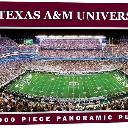 MasterPieces 1000 Piece Sports Jigsaw Puzzle - NCAA Texas A&M Aggies Center View Panoramic - 13"x39"