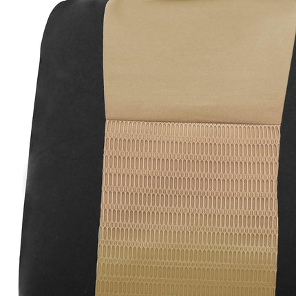 FH GROUP Car Seat Covers Front Set 3D Air Mesh -Seat Covers for Low Back Car Seats with Removable Headrest, Universal Fit, Automotive Seat Cover, Airbag Compatible Car Seat Cover for SUV, Sedan Beige