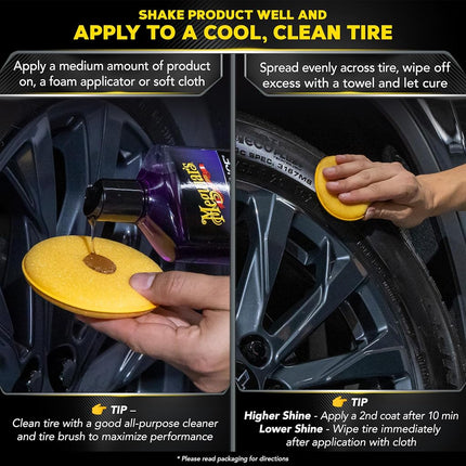 Meguiar's G7516 Endurance Tire Gel - 16 oz. Premium Tire Gel for a Lasting Glossy Shine