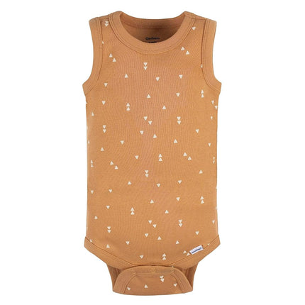 Gerber Baby Boys Multi-Pack Sleeveless Onesies Bodysuit, Blue Stripe, 12 Months