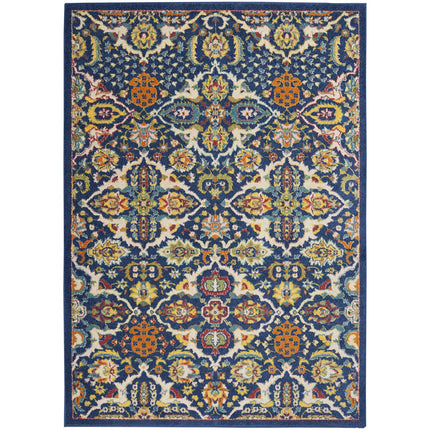 Nourison Allur Contemporary Navy Multicolor 5'3" x