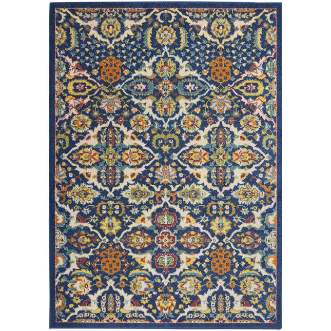Nourison Allur Contemporary Navy Multicolor 5'3" x