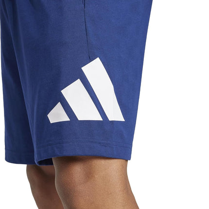 adidas Men's Essentials Big Logo Single Jersey 7-Inch Shorts, Dark Blue/White, Large Tall