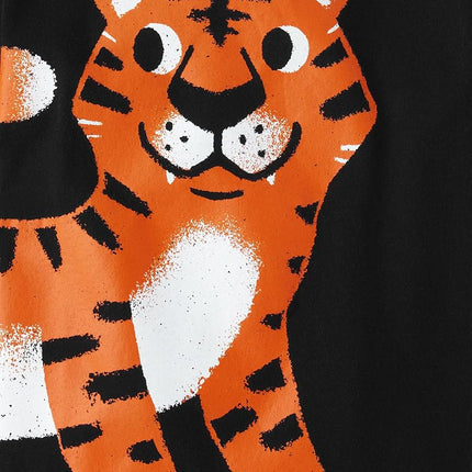 The Children's Place Boys' and Toddler 4-Pack Short Sleeve Graphic T-Shirt, Shark/Gator/Giraffe/Tiger, 4T