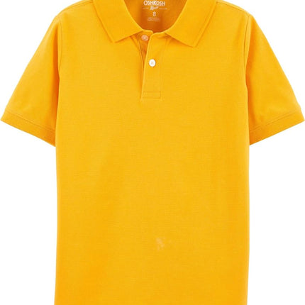 OshKosh B'Gosh Boys' Short-Sleeve Uniform Polo, Curry Up, 5