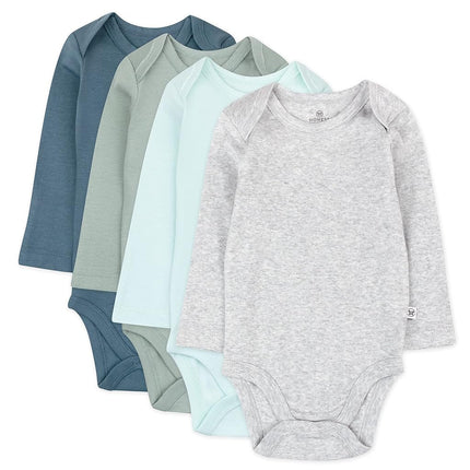 HonestBaby Lot de 5 bodys à manches longues 1 pièce en 100 % coton biologique pour bébés garçons, unisexe, motif Morning Mountains, 24 mois