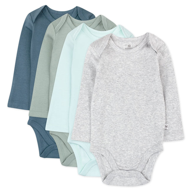 HonestBaby Baby Boys' 5-pack Long Sleeve Bodysuits