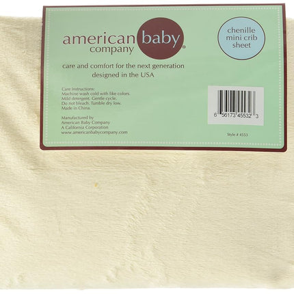 American Baby Company Sábana ajustable para cuna portátil/minicuna, chenilla suave, crudo, para niños y niñas