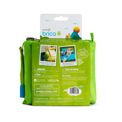 Munchkin Brica Go Play Portable Baby Travel Playmat, 58” x 58”, Blue/Green, 2 Piece Set