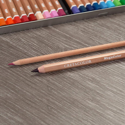 Break-resistant Cretacolor Megacolor 24 Pencils Tin, (CR29024)