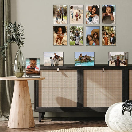 Americanflat Front Loading 5x7 Picture Frame with Shatter-Resistant Glass - Set of 12 - Metropolitan Collection - Photo Frame for Tabletop and Wall Display - Black