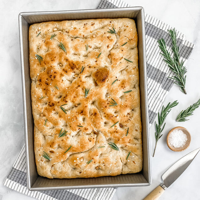 Molde rectangular para tartas USA Pans de 22,86 x 33,02 cm de acero aluminizado con Americoat