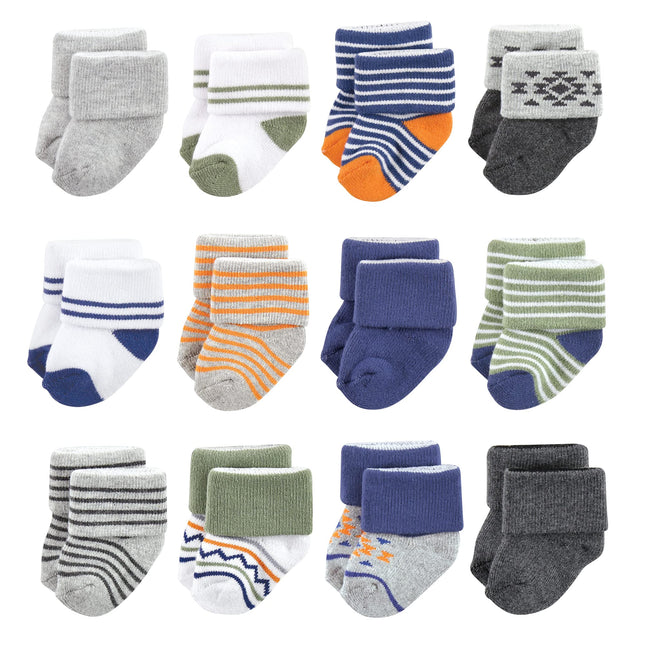 Luvable Friends Baby, Orange Blue Aztec, Unisex Ne