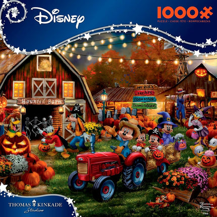 Ceaco - Disney – Thomas Kinkade - Mickey and Minnie Pumpkin Festival – 1000 Piece Jigsaw Puzzle  Challenging and Colorful Puzzle for Adults – Precision-Cut Pieces