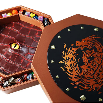 Fantasydice 12" Fire Dragon Eye Dice Tray with Lid