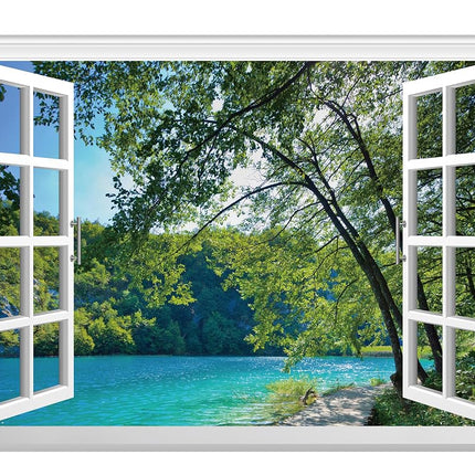 FLFK Fake Window Wall Mural - Lakes in The Jungle 