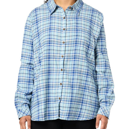 Chemise à manches longues Dickies pour femme taille plus, bleu, 3X