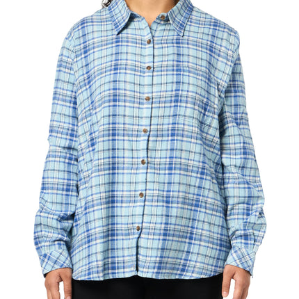 Dickies Women's Plus Size Shirt Ls, Blue, 3X