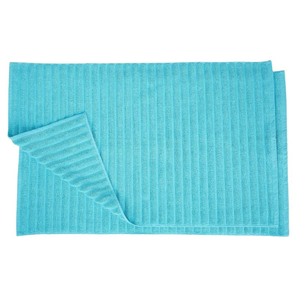 Juego de 2 alfombras de baño Superior 100% algodón peinado forrado (56 x 89 cm) - Turquesa